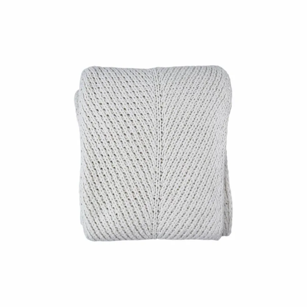 50" x 60" Cream Cotton Knit Throw by Ashland®