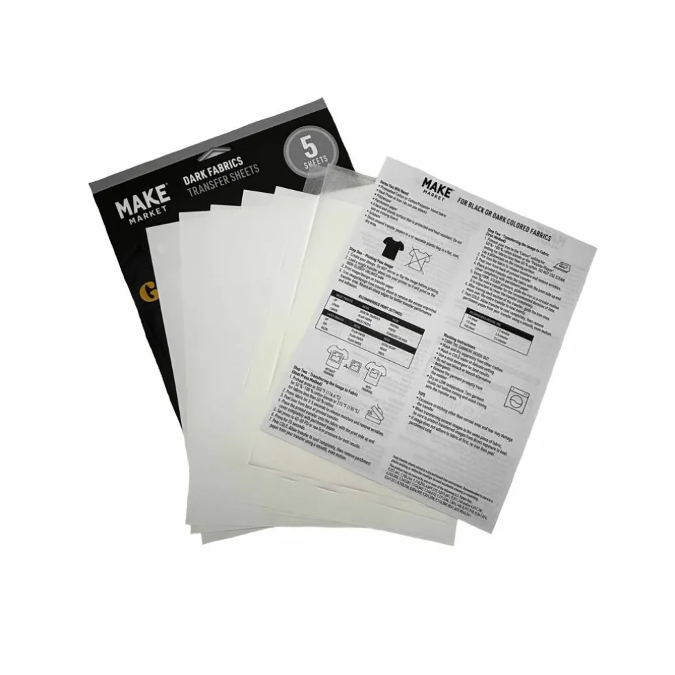 8.5" x 11" Dark Fabric Transfer Sheets, 5ct. by Make Market®