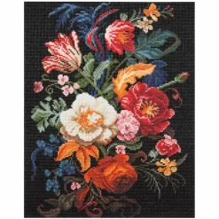 16" x 20" Dark Flowers Diamond Art Kit by Make Market®