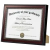 8.5x11 Diploma Certificate Frame with High Definition Glass, Degree Document Frame for Wall and Tabletop, Mahogany with Gold Beads, 1 Pack