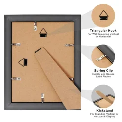 8.5x11 Diploma Certificate Frame with High Definition Glass, Degree Document Frame for Wall and Tabletop, Mahogany with Gold Beads, 1 Pack