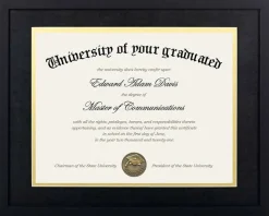11x14 Diploma Frame Certificate Degree Document Frame with High Definition Glass, 8.5 x 11 with mat for Wall and Tabletop, Black Double Mat, 1 Pack
