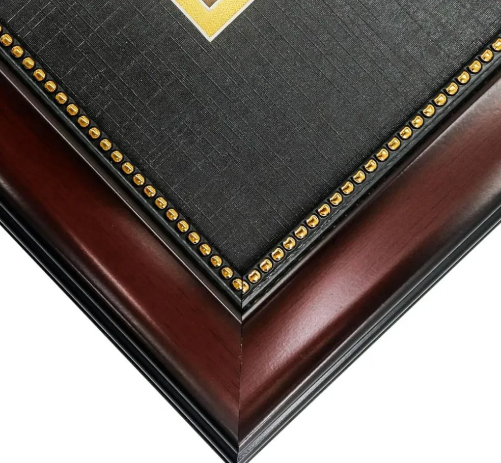 8.5x11 Diploma Frame with Double Mat – Mahogany Finish with Gold Beads, UV-Protection Acrylic, Wall Display for Certificates & 11x14 Documents