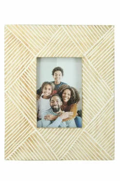 4" x 6" Etched Lines Mango Wood Tabletop Frame by Ashland®