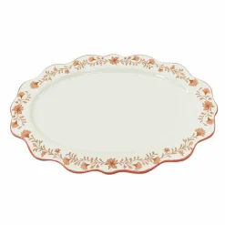 14" x 9.2" Flower Ceramic Oval Plate by Celebrate It™
