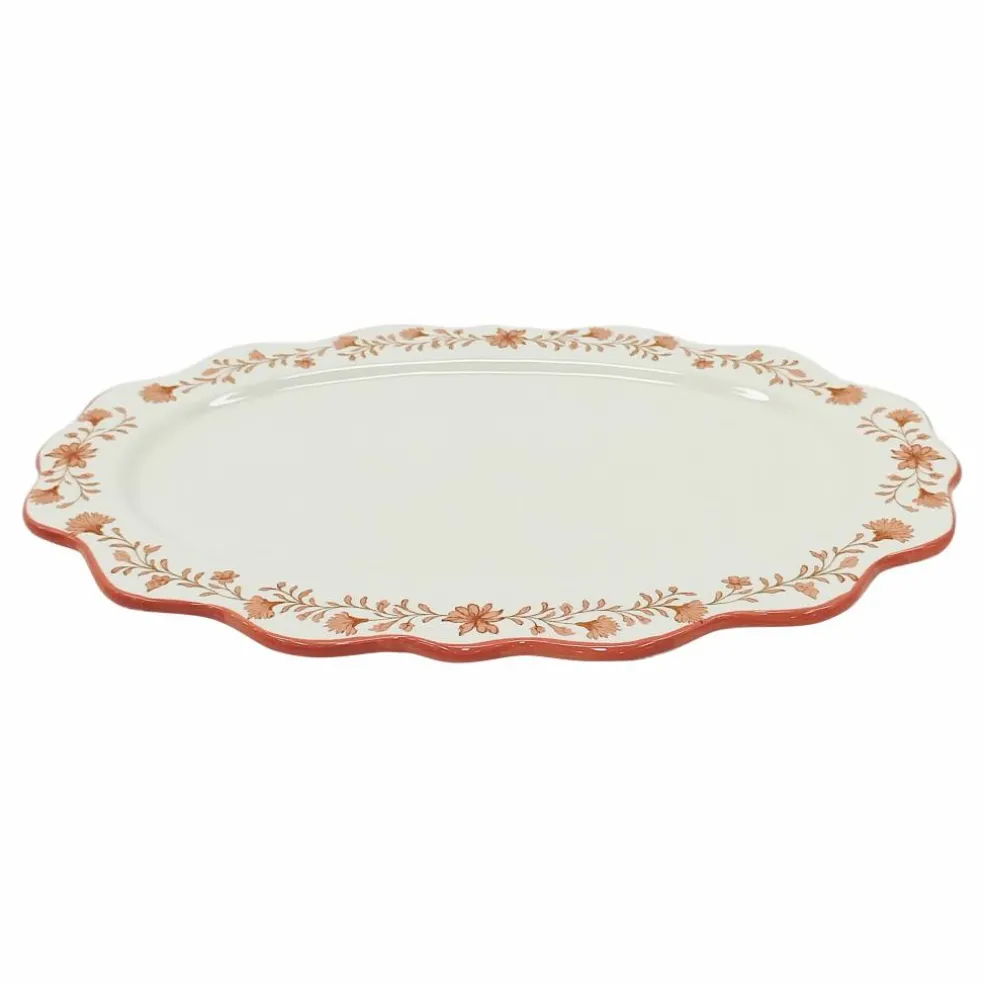 14" x 9.2" Flower Ceramic Oval Plate by Celebrate It™