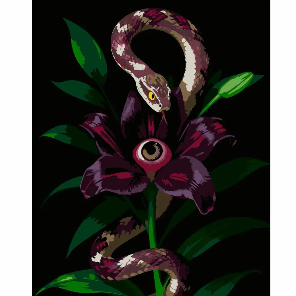 11" x 14" Flower & Snake Paint-by-Number Kit by Artist's Loft®