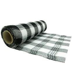 10" x 19ft. Black & White Buffalo Check Mesh by Celebrate It™