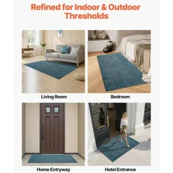6x4 ft Front Door Mat Industrial Rug Heavy Duty Washable Indoor Outdoor Slate Blue