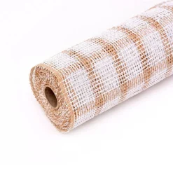 10" x 19ft. Natural & White Window Poly Burlap Mesh by Celebrate It™
