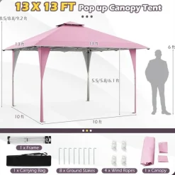 13x13 FT Outdoor Pop Up Canopy Tent with Carrying Bag