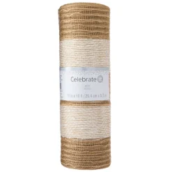 10" x 19ft. White & Natural Striped Mesh by Celebrate It™