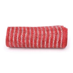 10" x 19ft. White & Red Window Poly Burlap Mesh by Celebrate It™