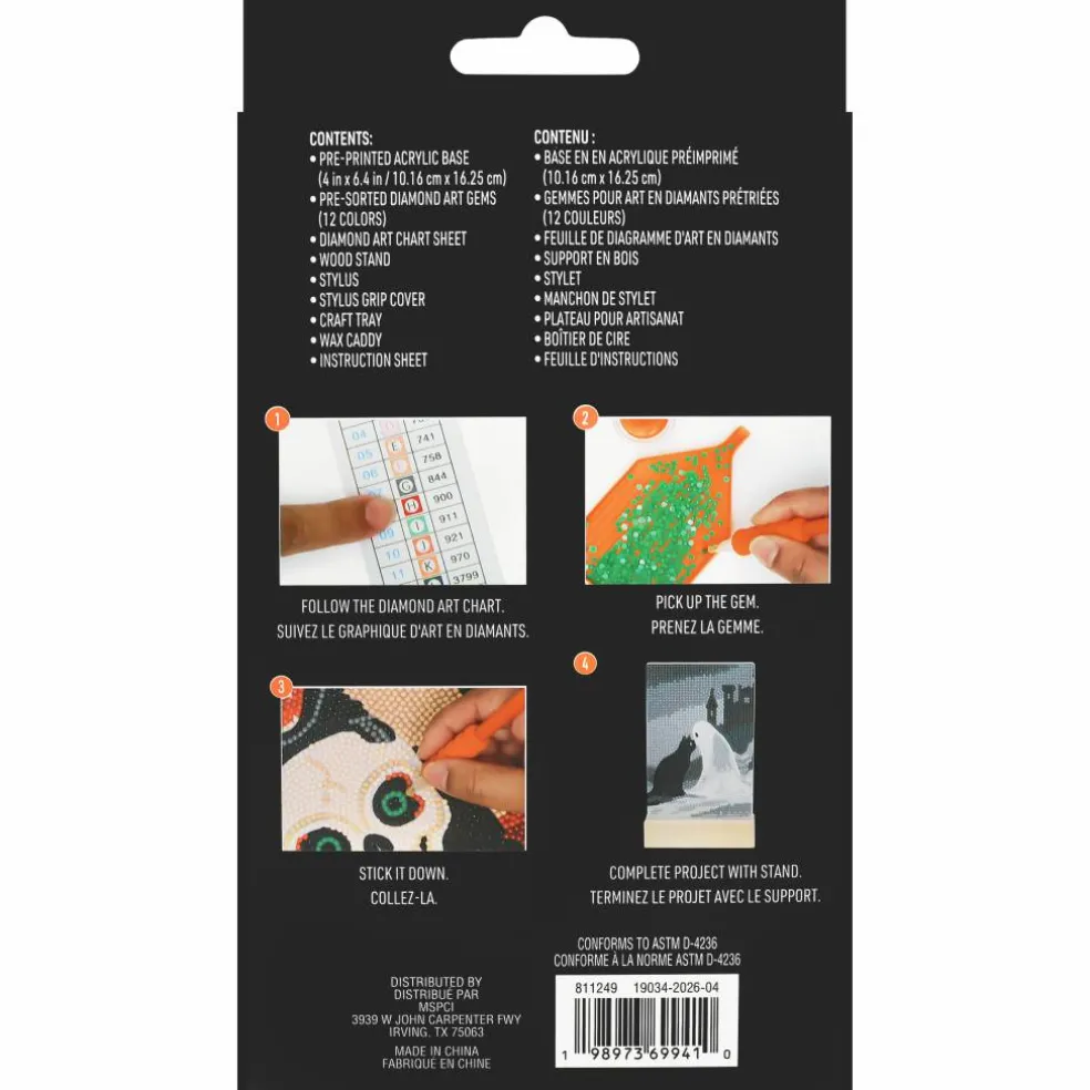 4" x 6" Ghost & Cat Acrylic Surface Diamond Art Kit with Wood Stand by Make Market®