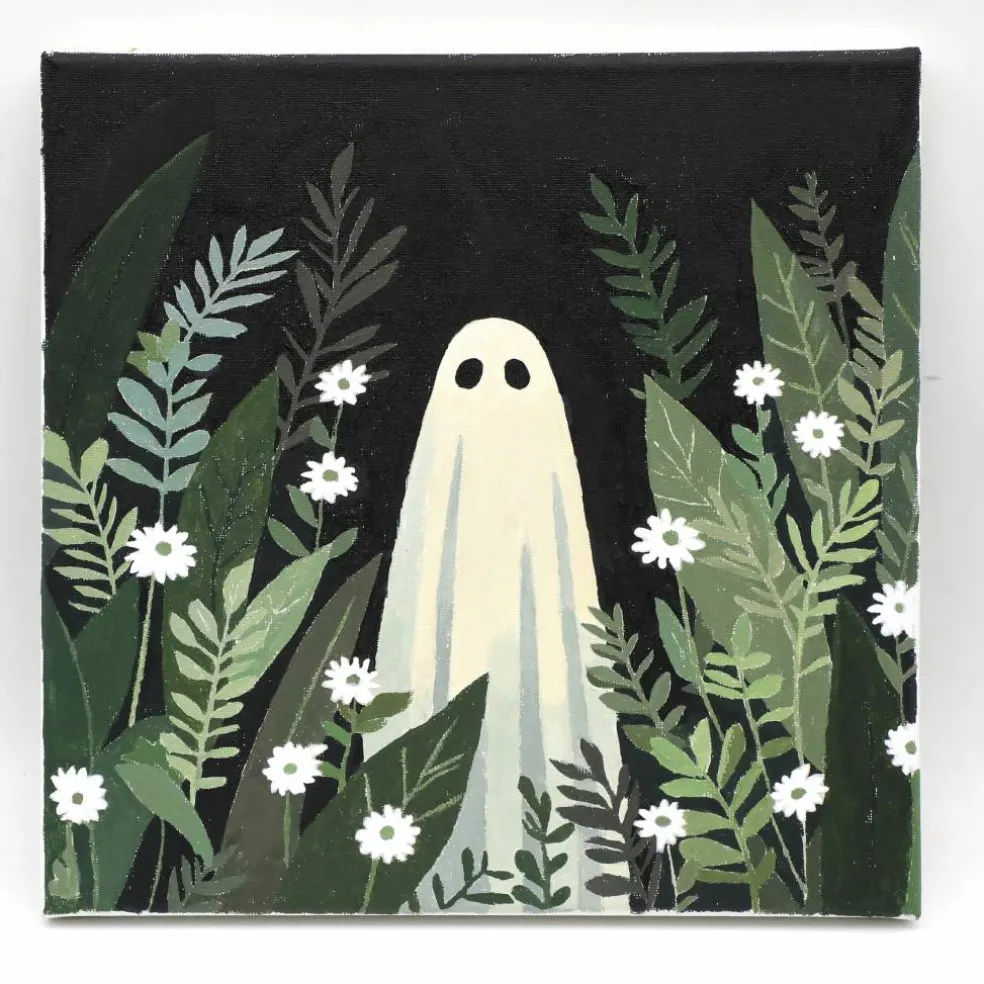 11" x 11" Ghost in Greenery Canvas Painting Kit by Craft Smart®