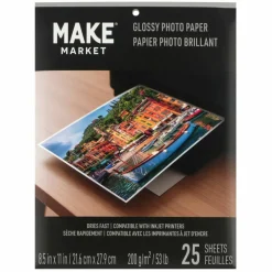 8.5" x 11" Glossy Photo Paper, 25 Sheets by Make MarketĀ®
