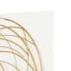 36" x 48" Gold Metal Circle Wall Art with White Wood Backing