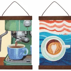 5" x 7" Gourmet Coffee Diamond Art Kit with Wooden Frames by Make Market®