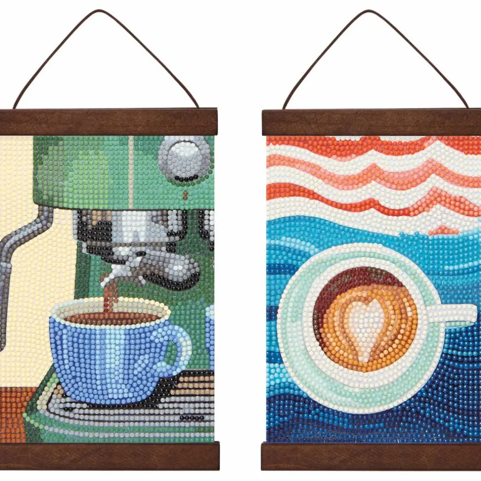 5" x 7" Gourmet Coffee Diamond Art Kit with Wooden Frames by Make Market®