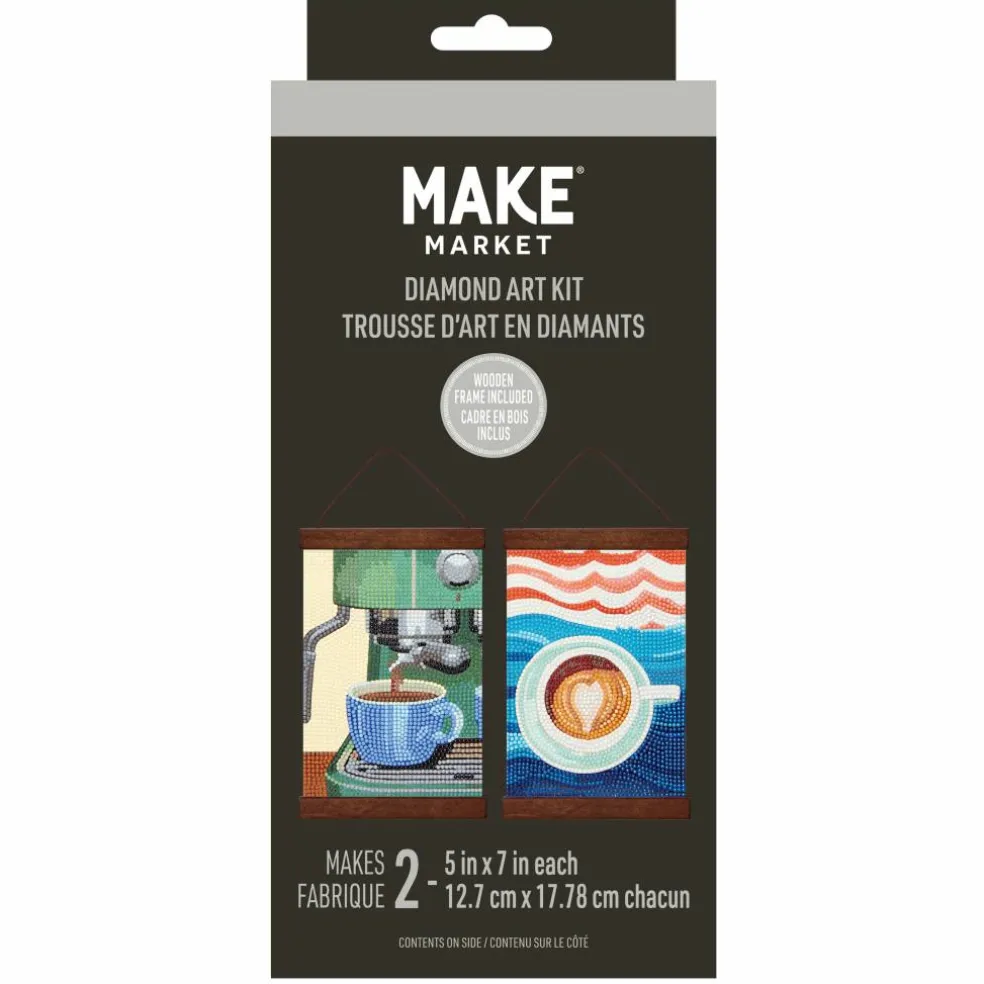 5" x 7" Gourmet Coffee Diamond Art Kit with Wooden Frames by Make Market®