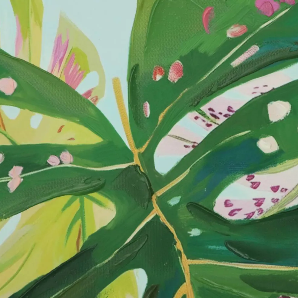 16" x 20" Green Monstera Leaf Wall Décor in Woodgrain Frame by Ashland®
