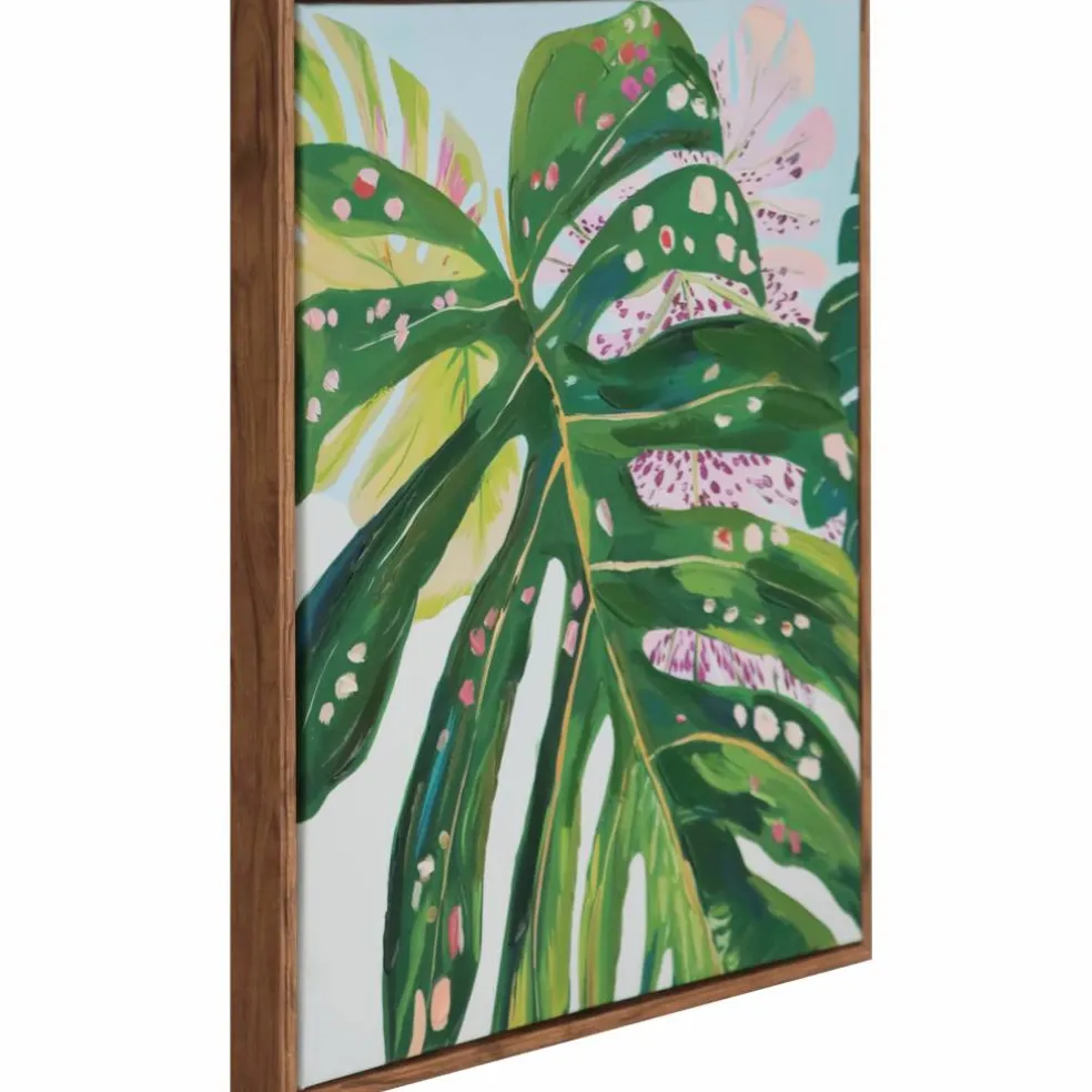 16" x 20" Green Monstera Leaf Wall Décor in Woodgrain Frame by Ashland®