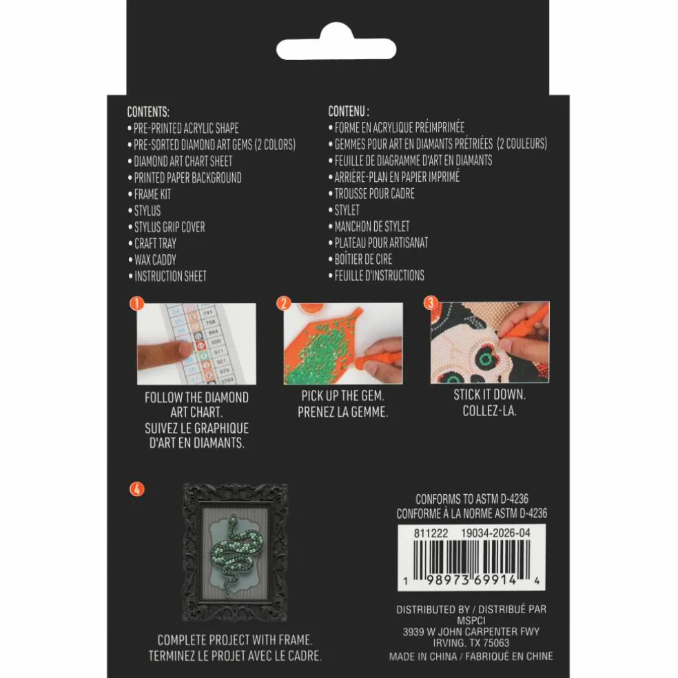 2" x 3" Green Snake Acrylic Surface Diamond Art Kit with Frame by Make Market®