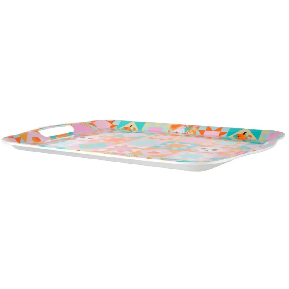 16.5" x 11.4" Halloween Quilt Melamine Platter with Handles by Celebrate It™