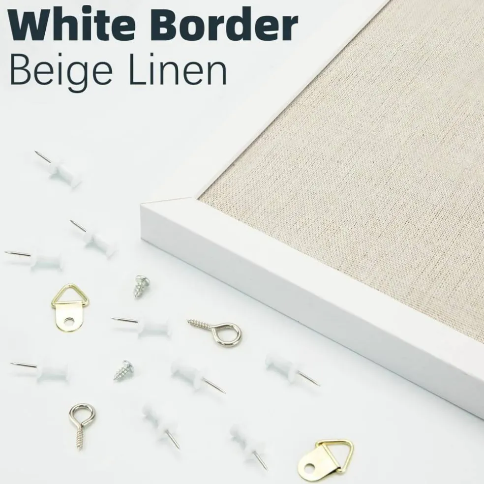 13.3"x17.7" inch Bulletin Board with Linen(White)