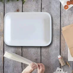 8.5x6 Inch Foam Trays 45 Count Disposable Lightweight Trays for Meat, Fruits & Meals