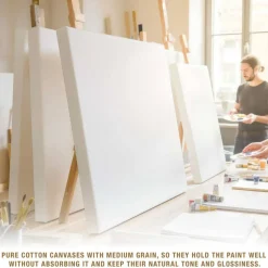 30 x 40 inch Stretched Canvas 12-Ounce Triple Primed, 3-Pack - Professional Artist Quality White Blank 3/4" Profile, 100% Cotton, Heavy-Weight Gesso