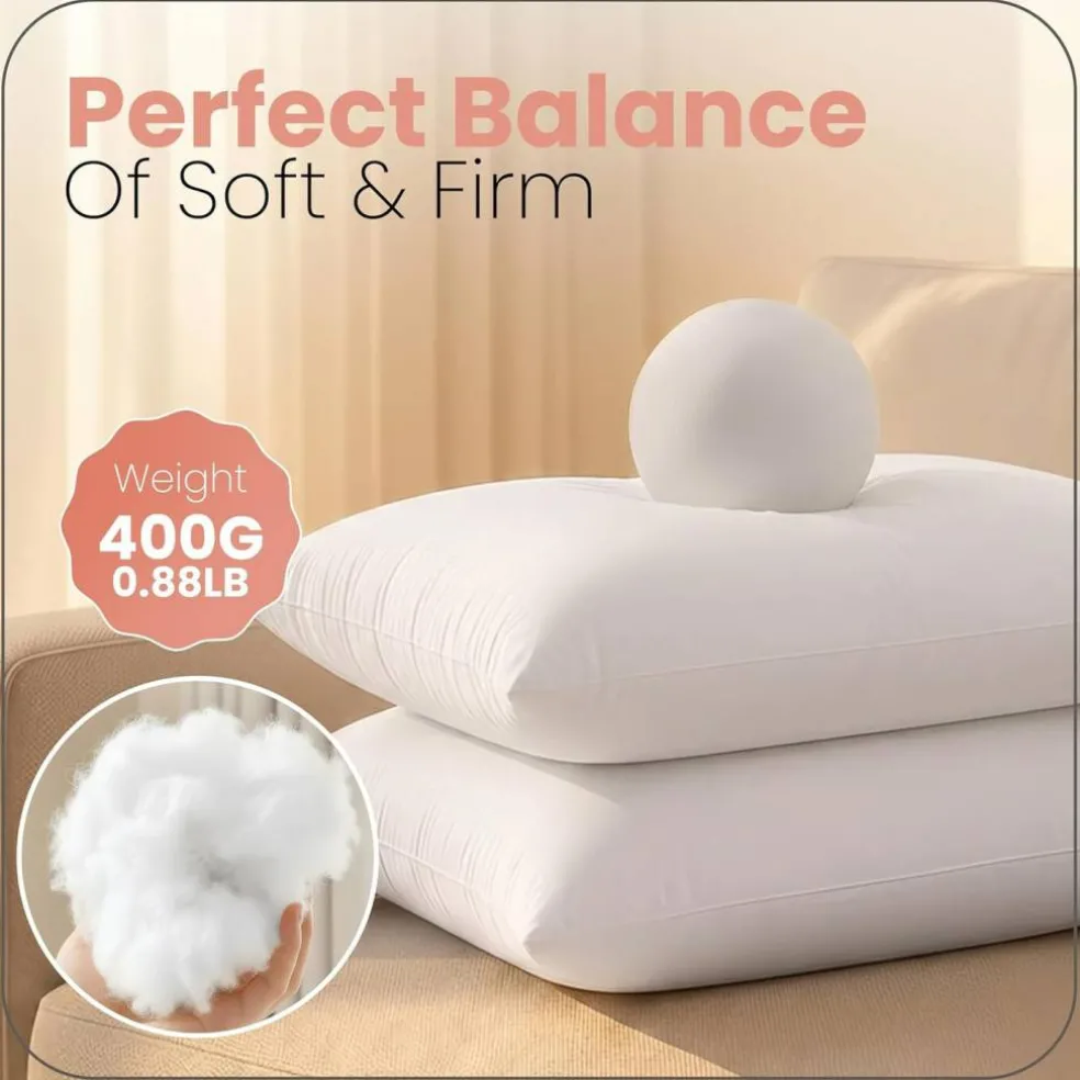 12 x 20 Inch Throw Pillow Inserts Set of 2 White Decorative Lumbar Cushion Inserts Soft Fluffy Polyester Pillow Forms for Bed Sofa Couch Home Decor