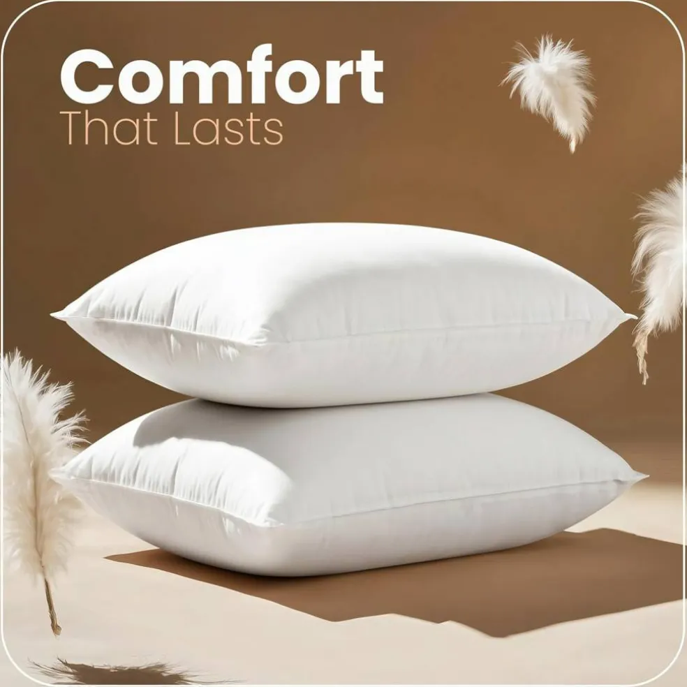 12 x 20 Inch Throw Pillow Inserts Set of 2 White Decorative Lumbar Cushion Inserts Soft Fluffy Polyester Pillow Forms for Bed Sofa Couch Home Decor