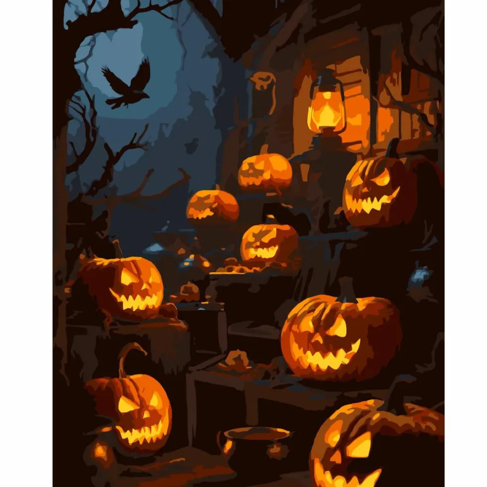 11" x 14" Jack-o'-Lanterns Paint-by-Number Kit by Artist's Loft®