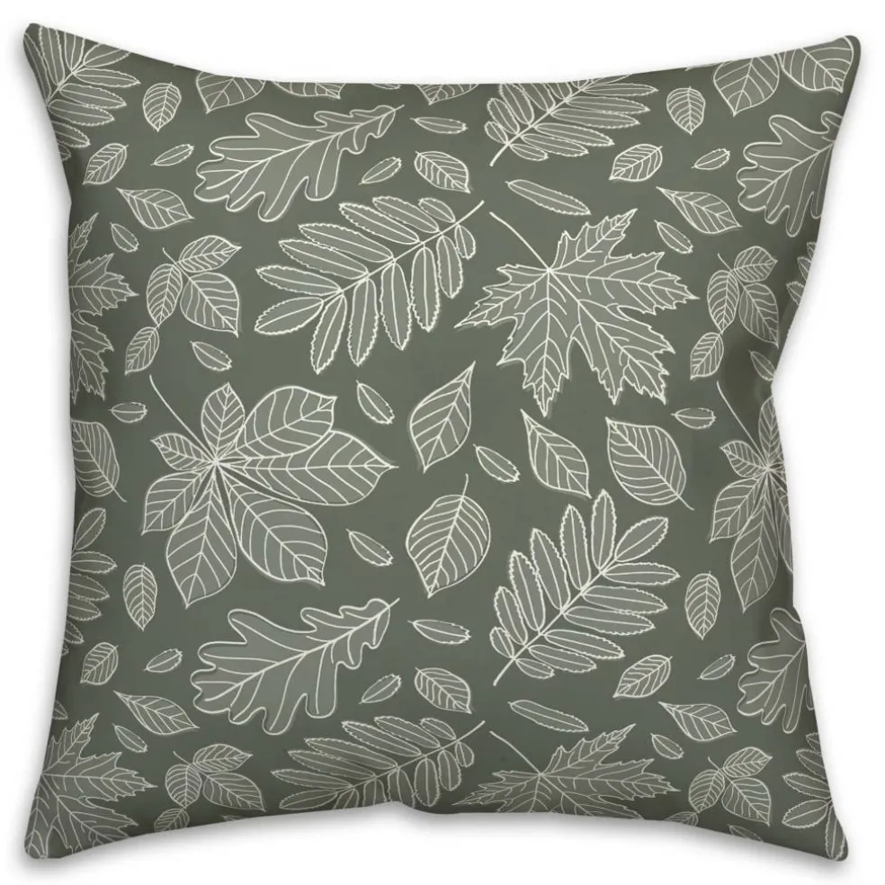 18" x 18" Leaf Mixture Indoor/Outdoor Throw Pillow