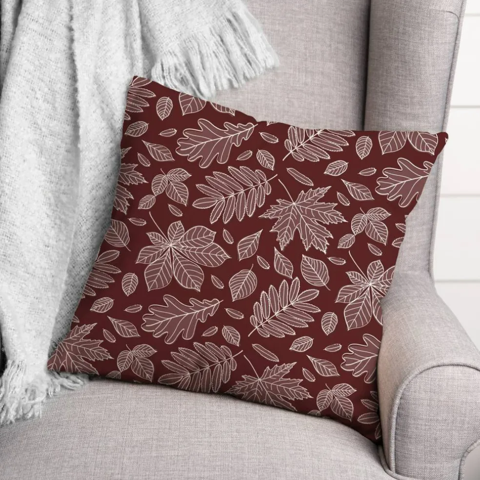 18" x 18" Leaf Mixture Indoor/Outdoor Throw Pillow