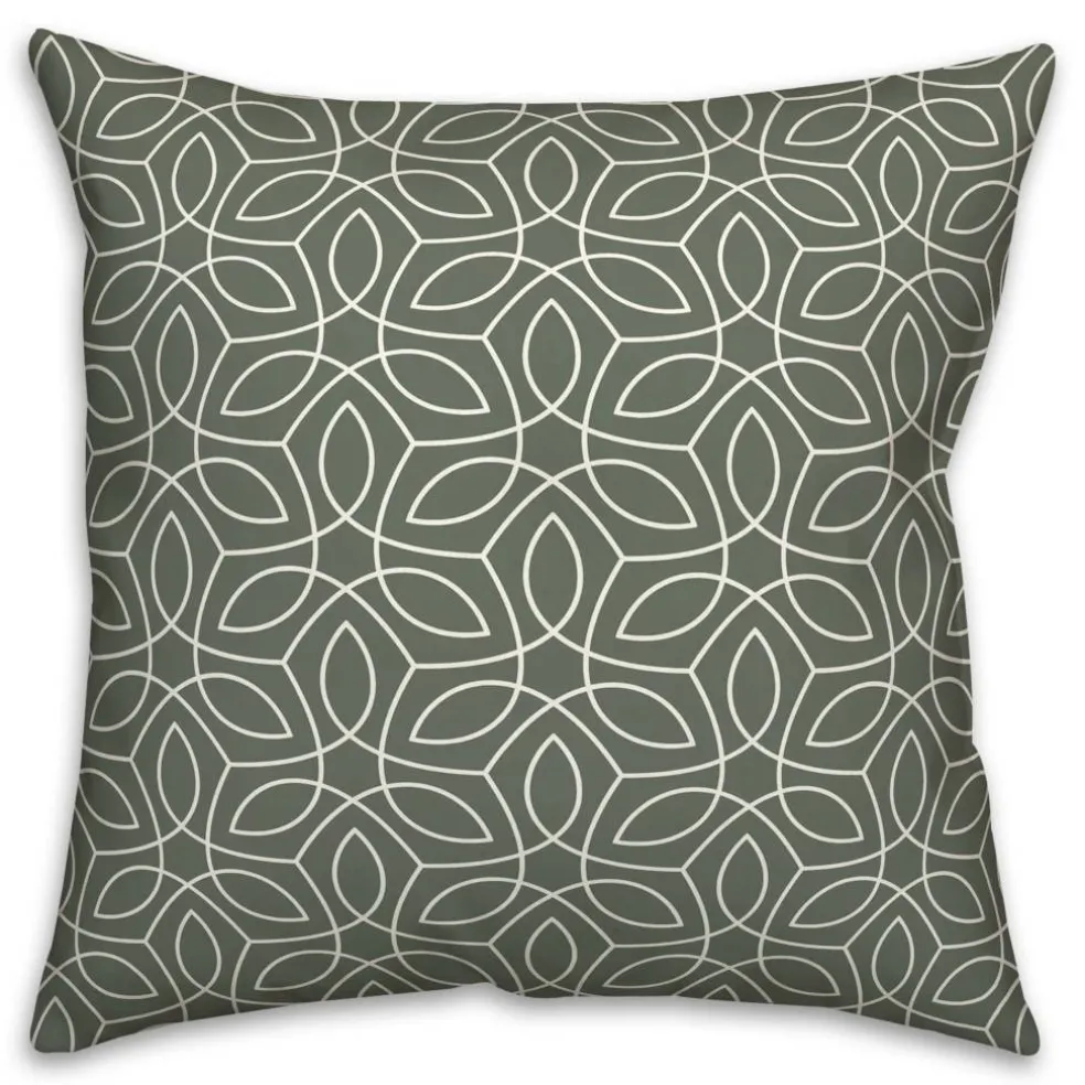 18" x 18" Leaf Swirls Indoor/Outdoor Throw Pillow