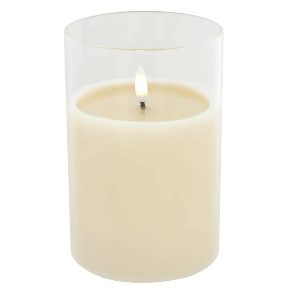 4" x 6" LED Glass Wax Flickering Candle by Ashland®