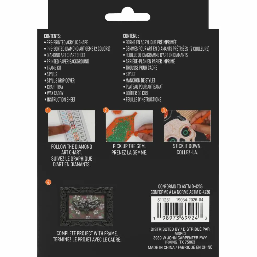 2" x 3" Moth Acrylic Surface Diamond Art Kit with Frame by Make Market®