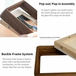 6x8 Natural Walnut Wood Picture Frame with 5x7 Mat, Solid Wood Photo Frame for Tabletop or Wall Mount Display, Rustic Gallery Frame for Home Decor & Gift Star Gnome Decor for Memorial Day 4th of July Party Favor Gift
