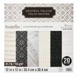 12" x 12" Neutral Vellum Paper Pad by Recollections™, 20 Sheets