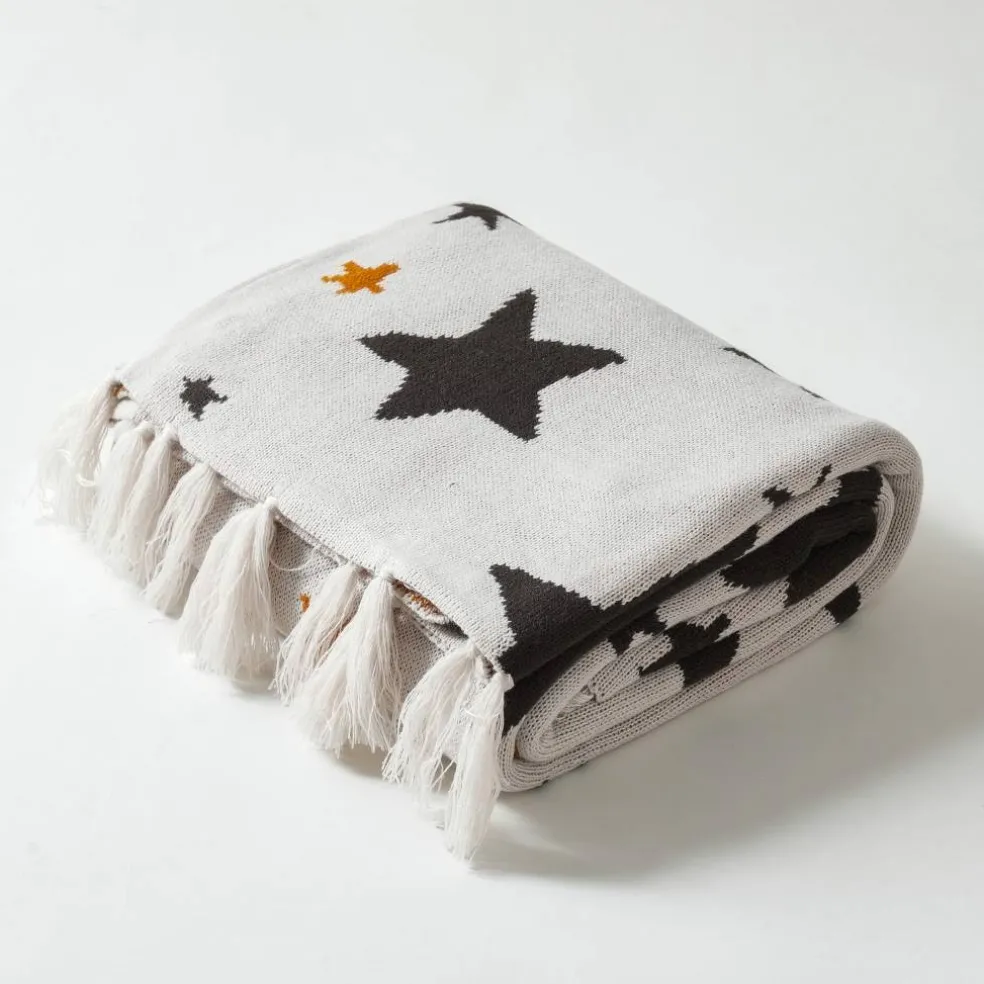 50" x 60" Orange & Black Stars Throw Blanket by Ashland®