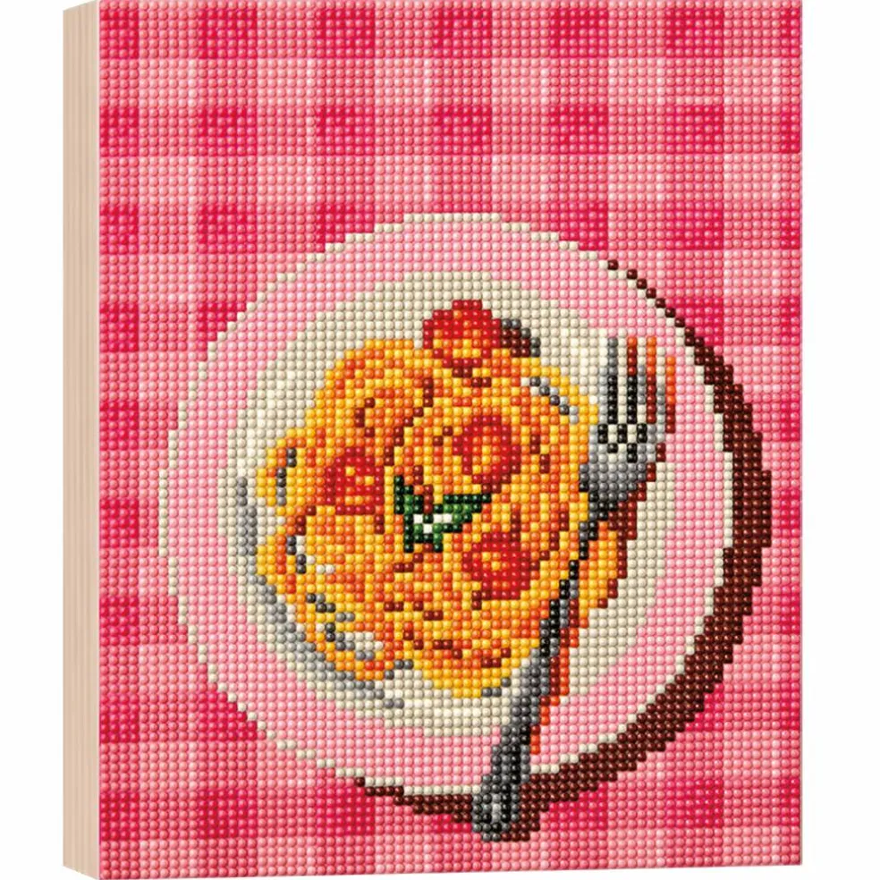 8" x 10" Pasta Noodles Wood Plank Diamond Art Kit by Make Market®