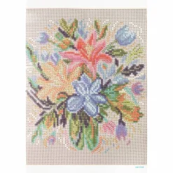 8.5" x 11" Pastel Flowers Diamond Art Kit with Wooden Frame by Make MarketĀ®