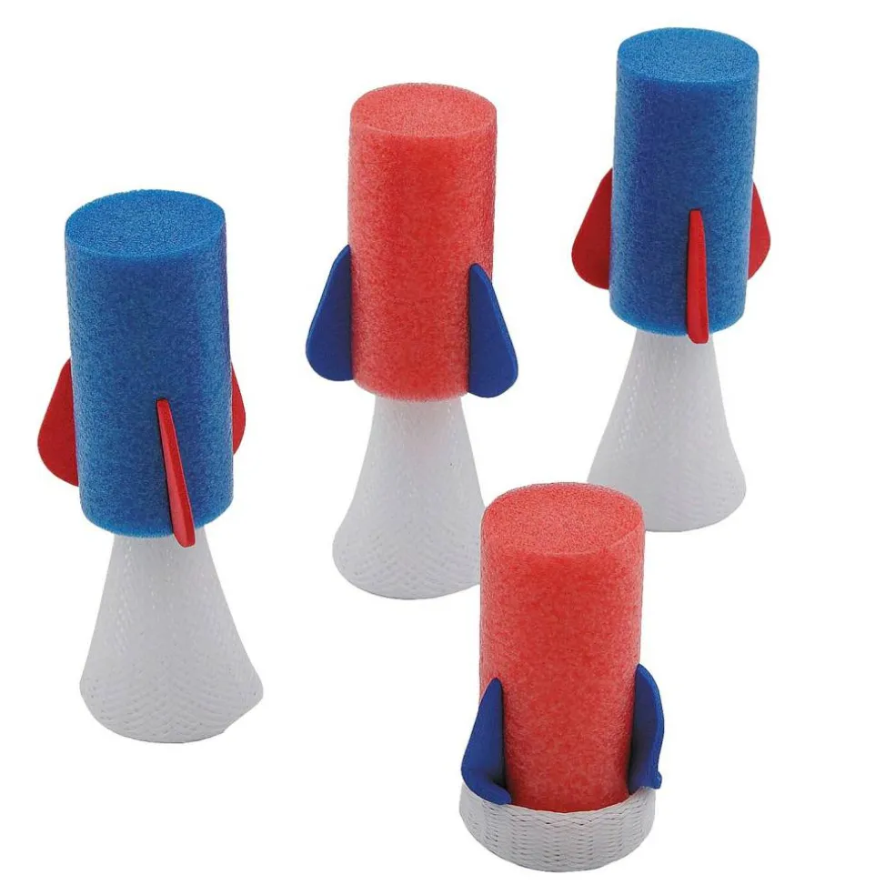 1 1/2" x 4 1/2" Patriotic Red, White & Blue Rocket Hopper Toys 12 Pc.