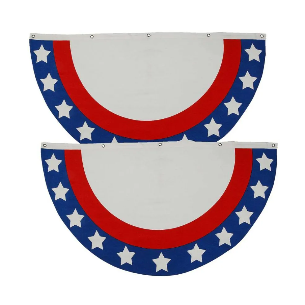 39" x 21" Patriotic Stars & Stripes Cotton Bunting