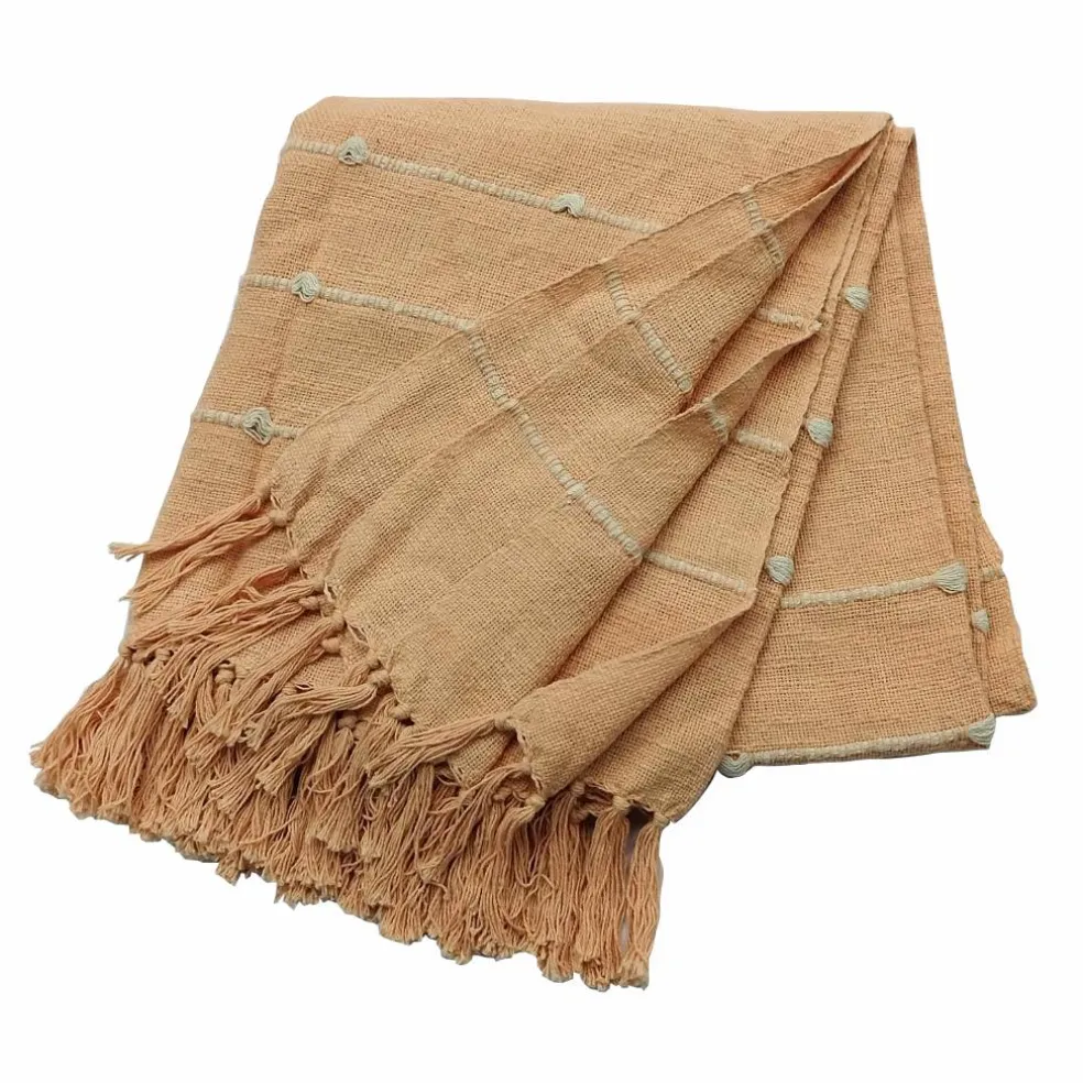 50" x 60" Peach Throw Blanket with Fringe by Ashland®