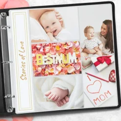12x12 Photo Album Refill Pages, 25 Pack Holds 250 Photos, 4x6 Photo Sleeves for 3 Ring Binder, Mixed Layout Scrapbook Page Protectors, Acid-Free Poly