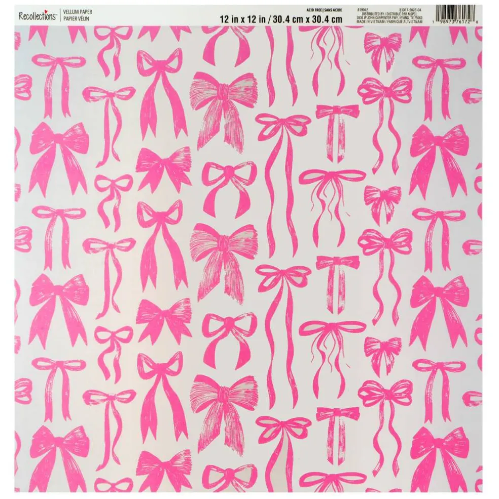 12" x 12" Pink Bow Vellum Paper by Recollections™