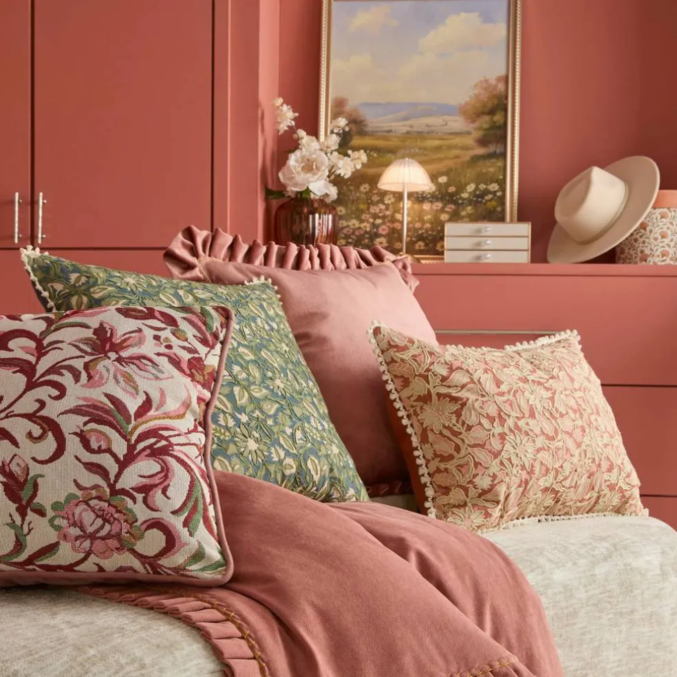 20" x 14" Pink Floral Lumbar Pillow by Ashland®